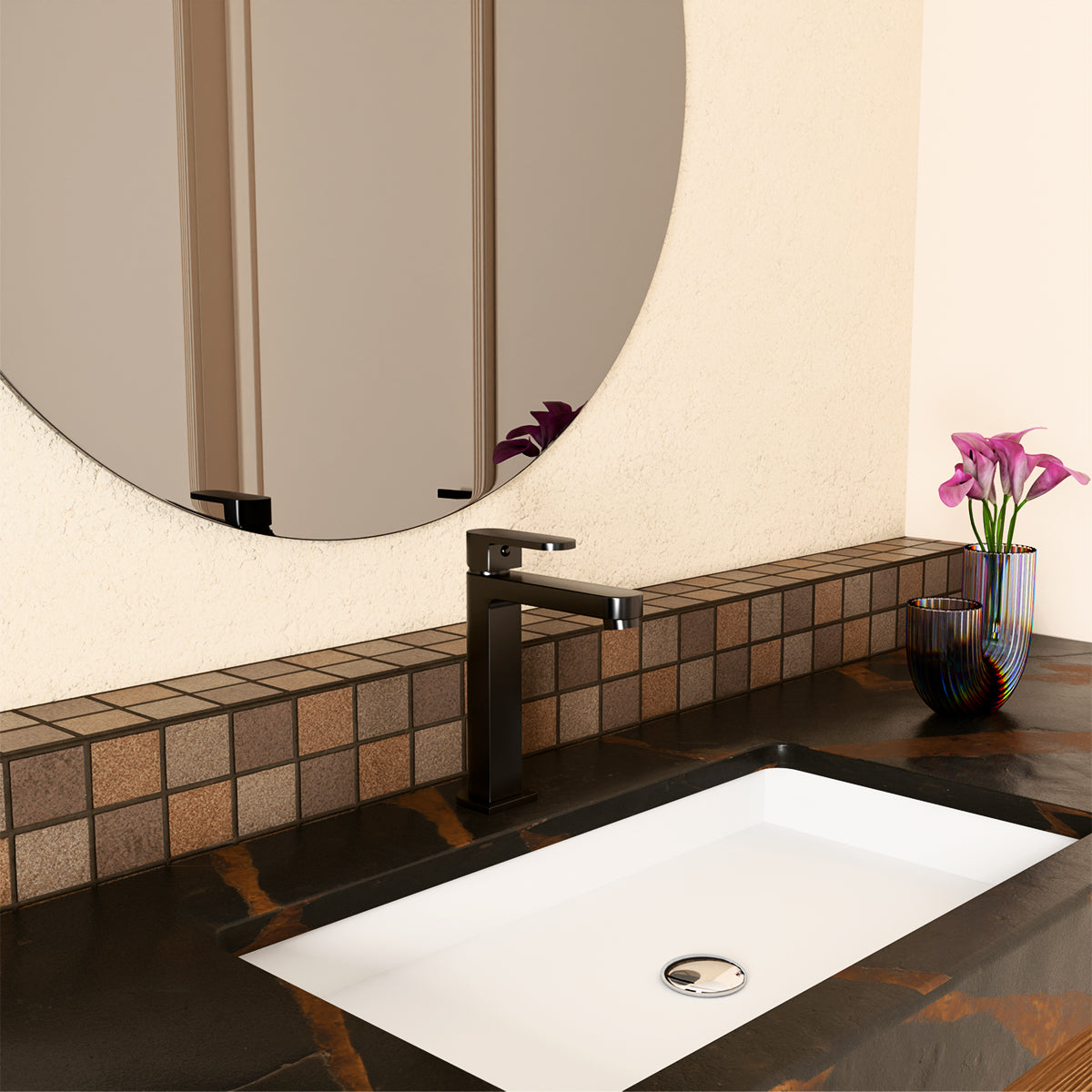Ecco Tall Basin Mixer Matte Black