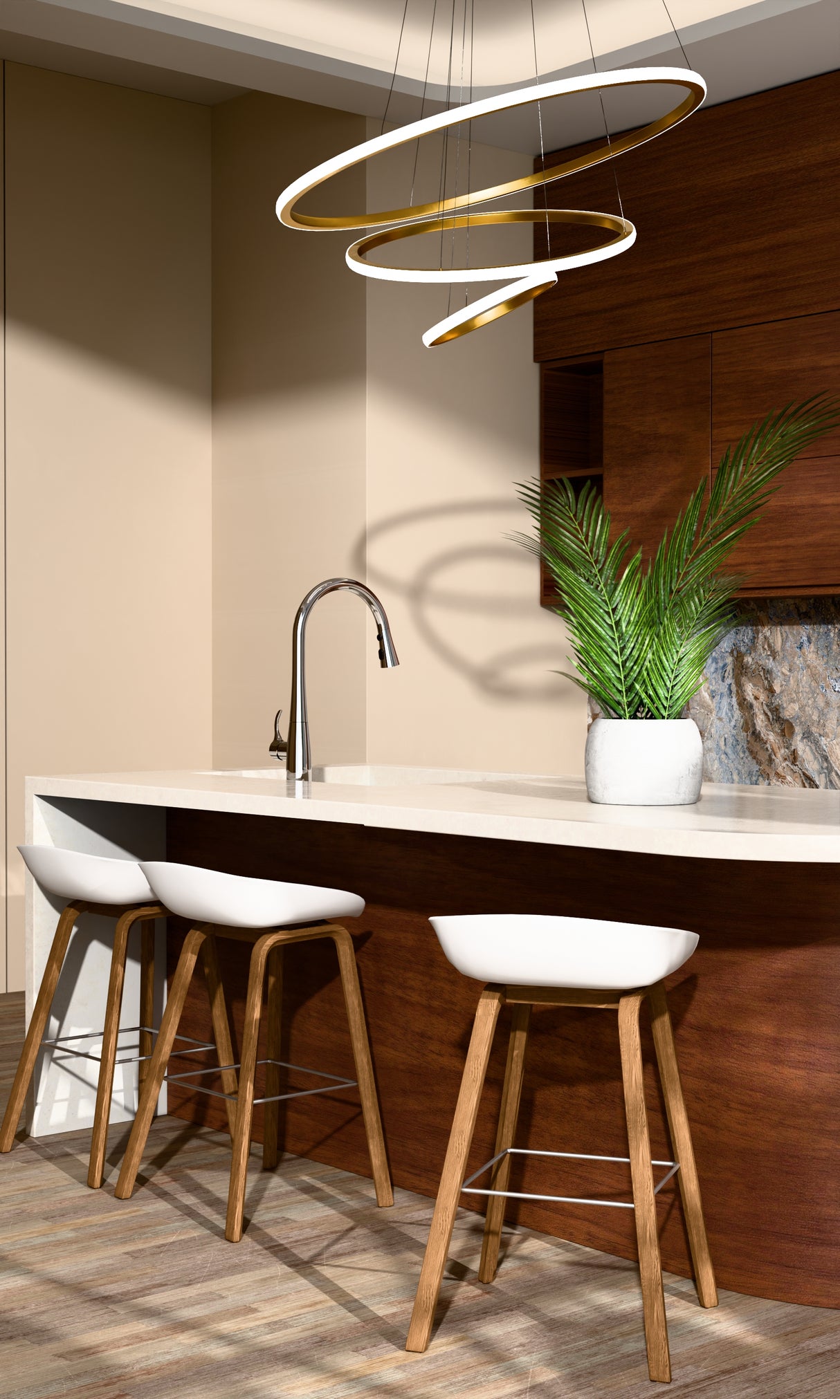 Simplice Pull Down Kitchen Mixer Polished Chrome 596T-4E-CP