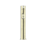 York Straight Tall Basin Mixer With White Porcelain Lever Aged Brass