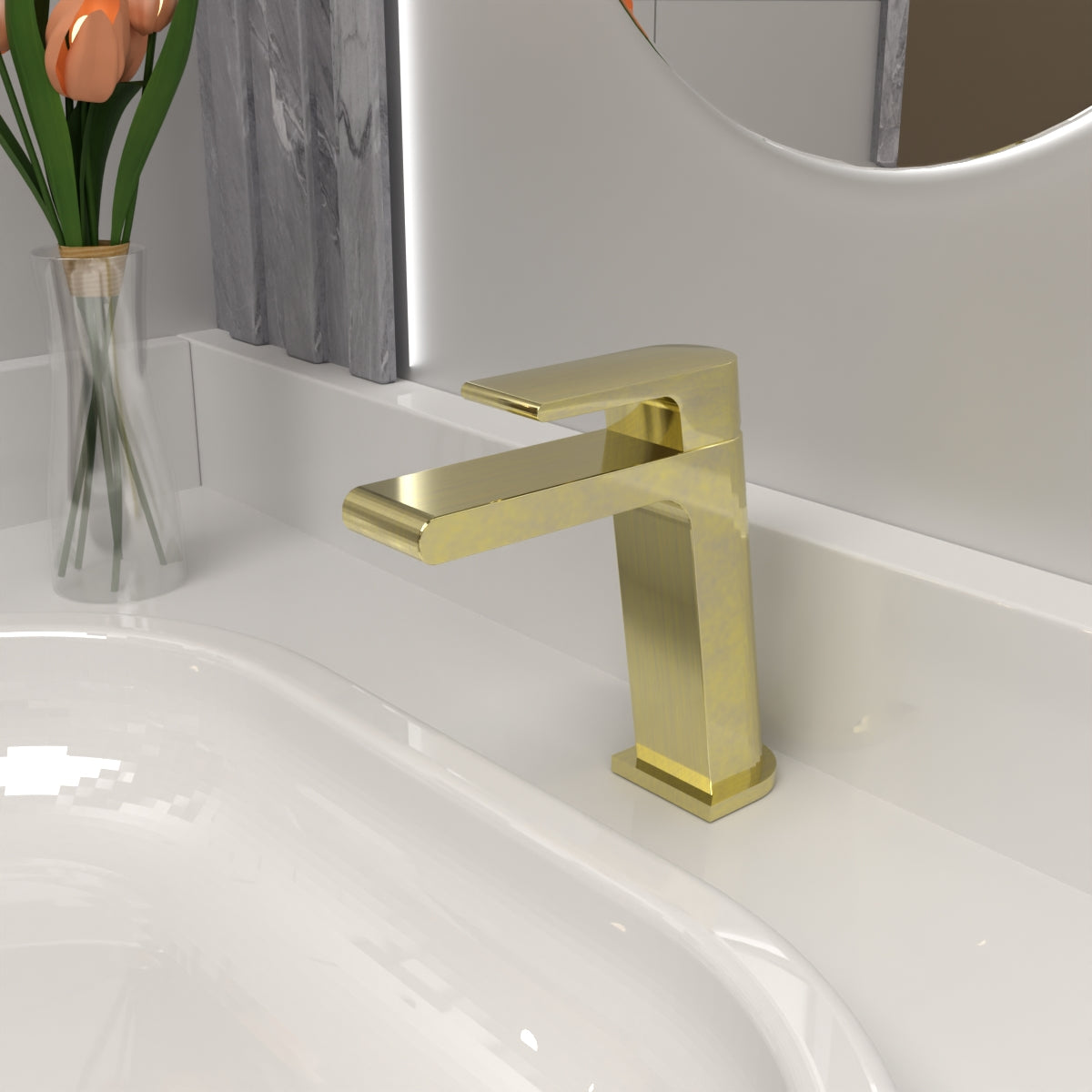 BIANCA BASIN MIXER STRAIGHT SPOUT BRUSHED GOLD