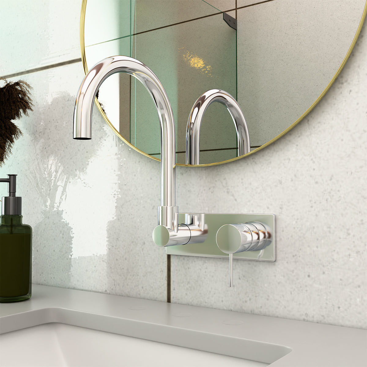 MECCA WALL BASIN/BATH MIXER SWIVEL SPOUT CHROME