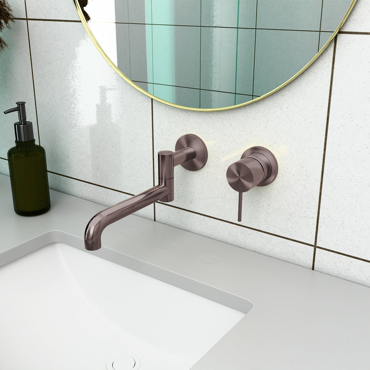 MECCA SHOWER MIXER 60MM PLATE BRUSHED BRONZE