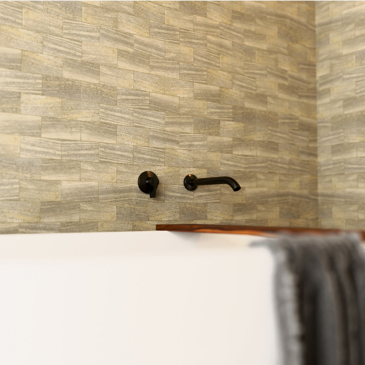 Components Wall Mount Bath Spout - Matte Black