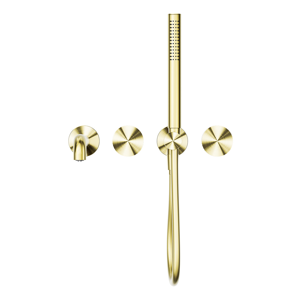 Opal Progressive Shower System Separate Plate With Spout 250mm Brushed Gold