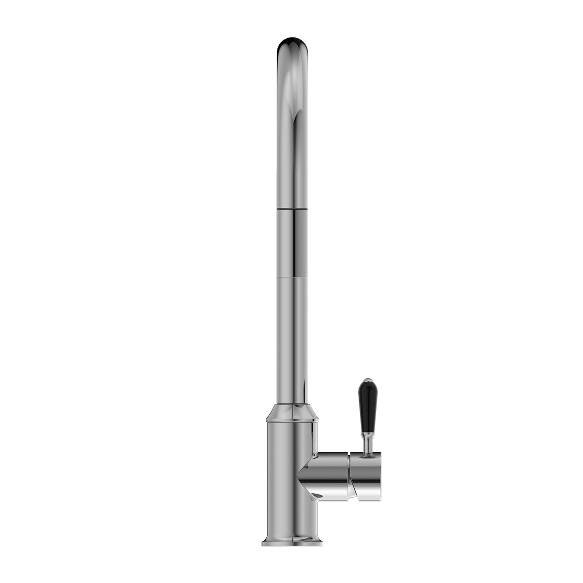 York Pull Out Sink Mixer With Vegie Spray Function With Black Porcelain Lever Chrome