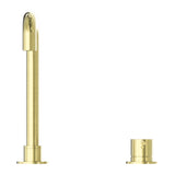 Mecca Hob Basin Mixer Square Swivel Spout Brushed Gold