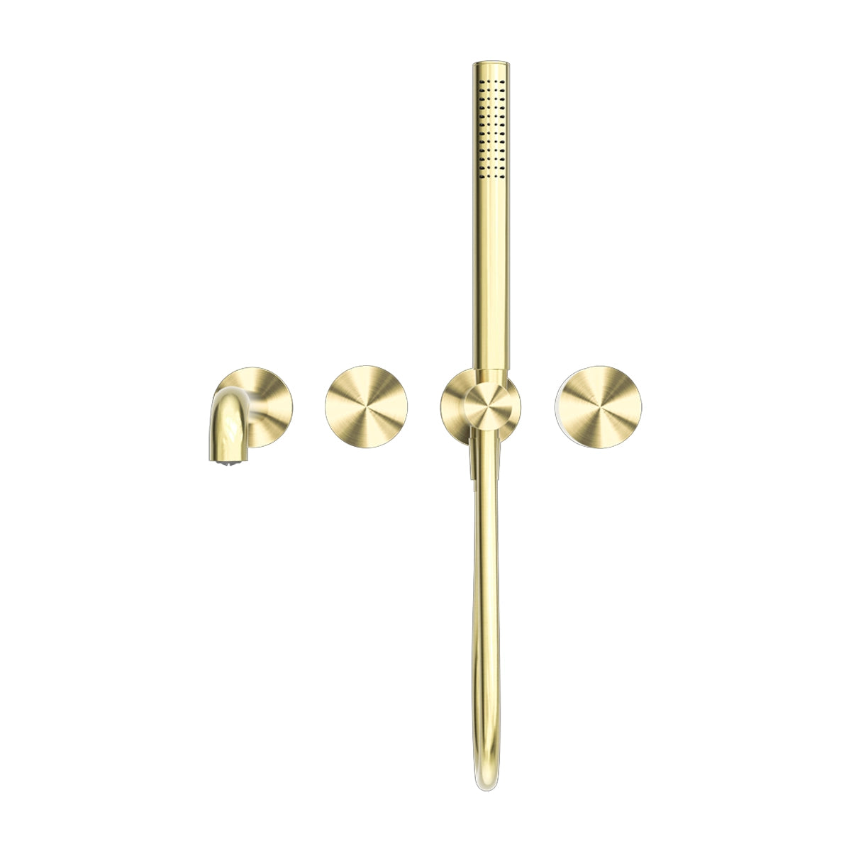 Kara Progressive Shower System Separate Plate With Spout 230mm Brushed Gold