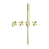Kara Progressive Shower System Separate Plate With Spout 230mm Brushed Gold