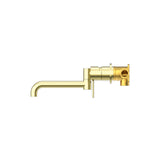 Mecca Wall Basin/Bath Mixer Swivel Spout 225mm Brushed Gold
