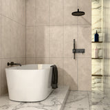 Kara Progressive Wall Basin/Bath Set 185mm Matte Black