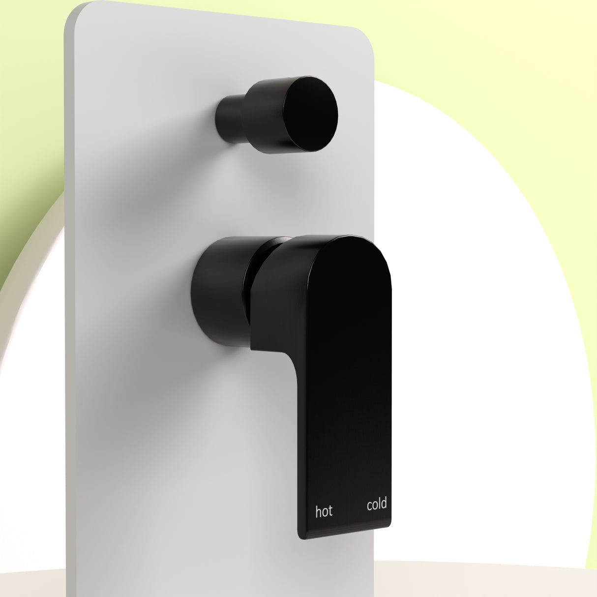 Bianca Shower Mixer With Divertor Separate Plate Matte Black