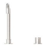 Mecca Hob Basin Mixer Square Swivel Spout Brushed Nickel