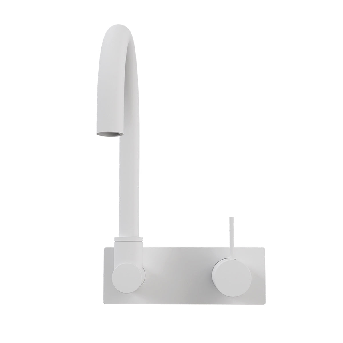 Mecca Wall Basin/Bath Mixer Swivel Spout Handle Up Matte White