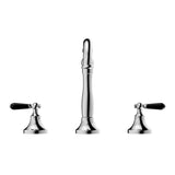 York Basin Set With Black Porcelain Lever Chrome