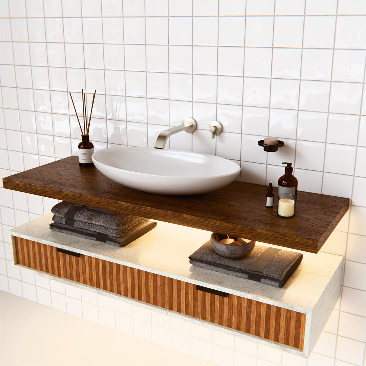 Components Ribbon Basin Spout - Brushed Nickel