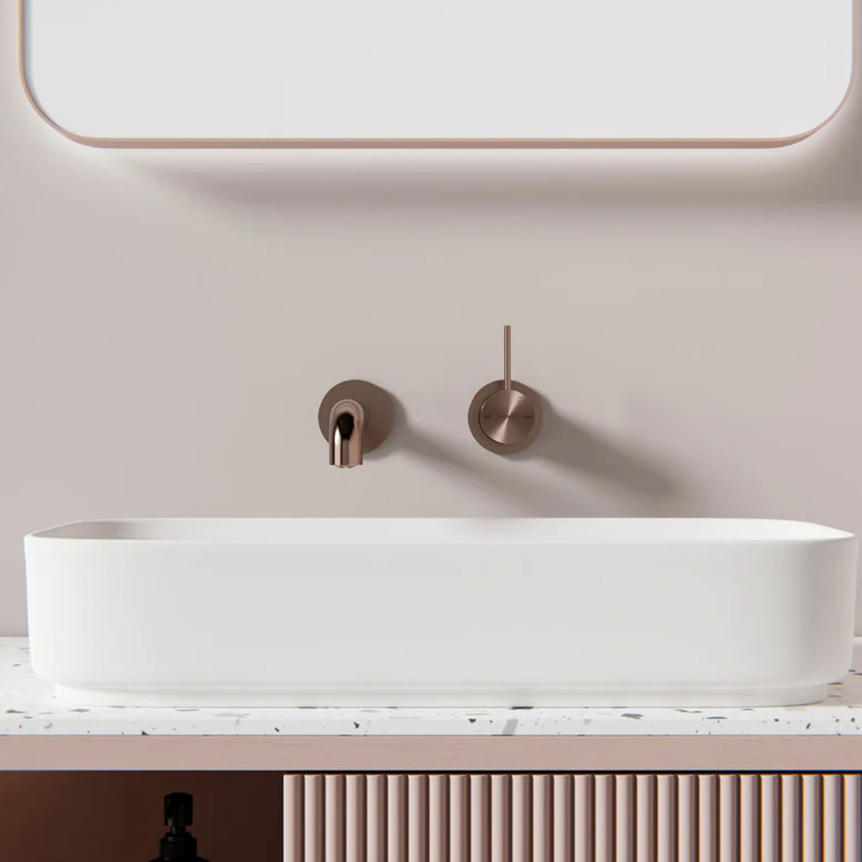 MECCA SHOWER MIXER 60MM HANDLE UP PLATE BRUSHED BRONZE