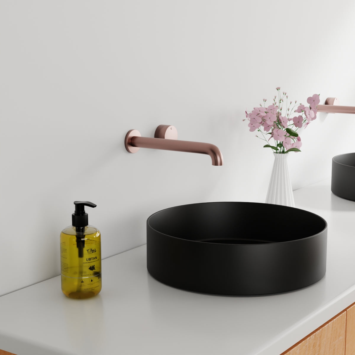 Kara Progressive Wall Basin/Bath Set 260mm Brushed Bronze