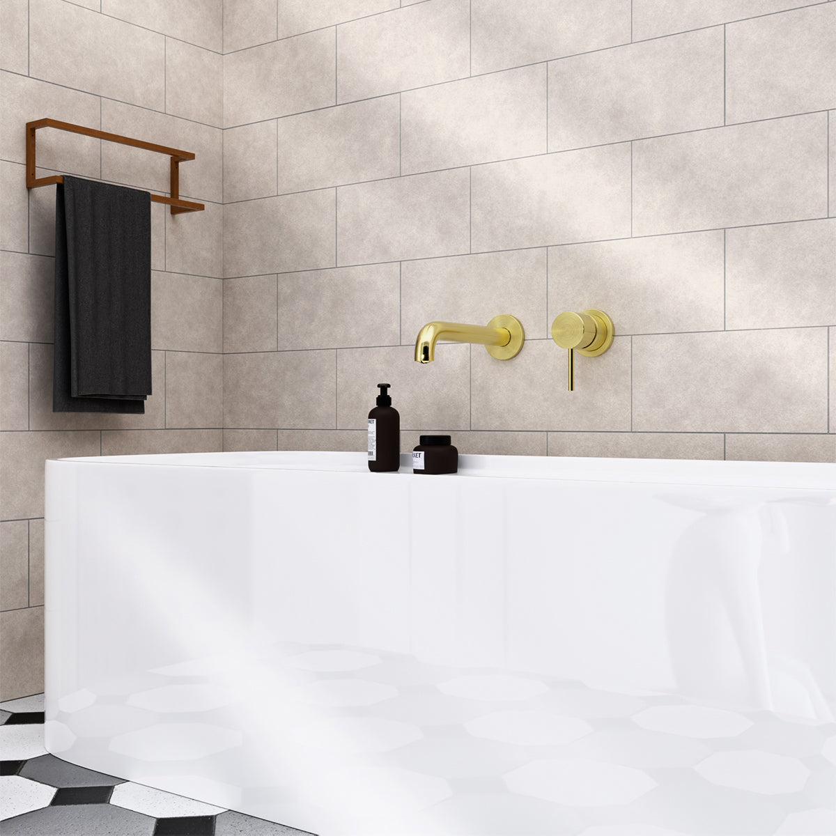 Mecca Basin/Bath Spout Inlet G1/2 Only 160mm Brushed Gold