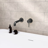 Mecca Wall Basin/Bath Mixer Separate Back Plate 185mm Gun Metal