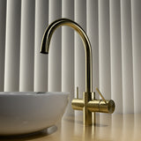 Mecca 3 Way Filtered Mixer Tap Brushed Gold