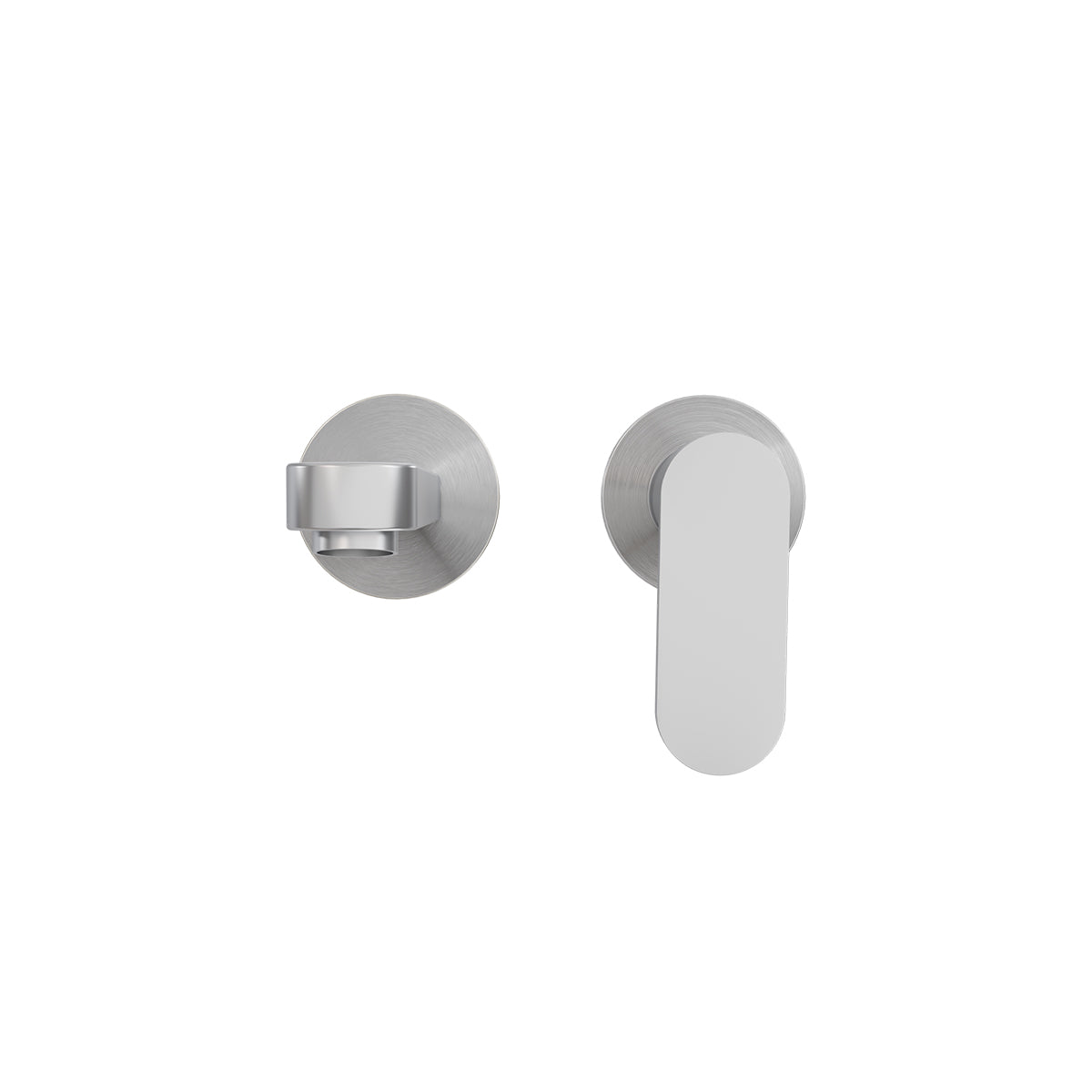 Ecco Wall Basin/Bath Mixer Separate Back Plate Brushed Nickel