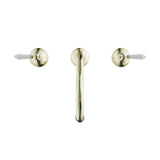 York Basin Set With White Porcelain Lever Aged Brass
