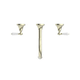 York Wall Basin Set With White Porcelain Lever Aged Brass