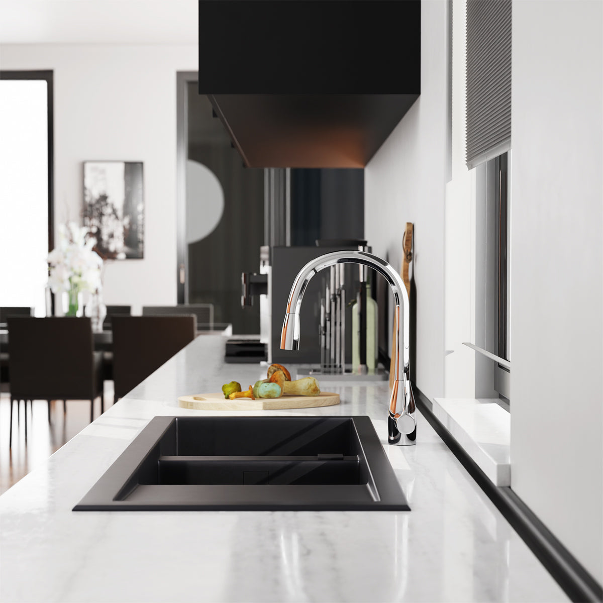 Simplice Pull Down Kitchen Mixer Polished Chrome