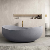 NAGA Genoa Sculpted Irregular Oval Concrete Freestanding Bathtub French Grey