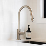 Mecca Pull Out Sink Mixer With Vegie Spray Function Brushed Nickel