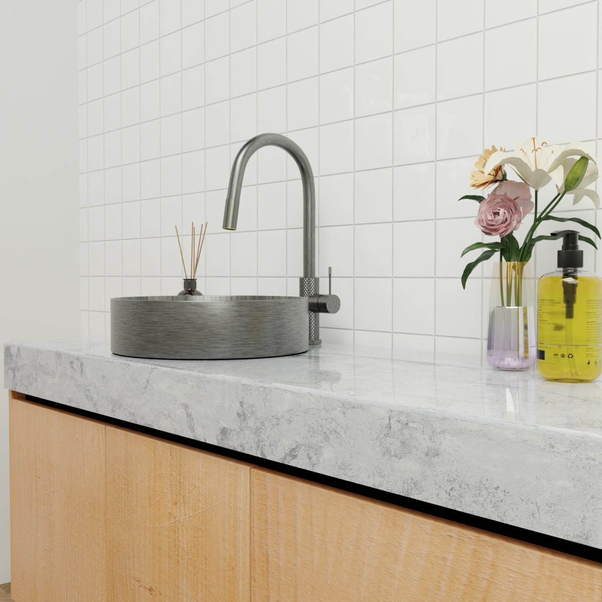 Opal Pull Out Sink Mixer With Vegie Spray Function Graphite