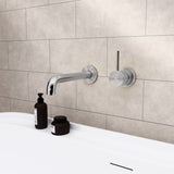 Mecca Wall Basin/Bath Mixer Separate Back Plate Handle Up 160mm Brushed Nickel