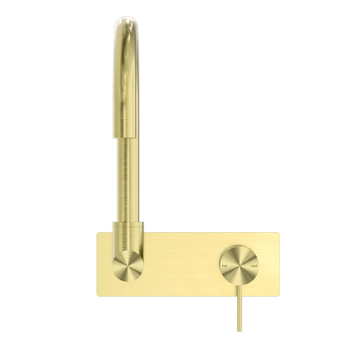 MECCA WALL BASIN/BATH MIXER SWIVEL SPOUT BRUSHED GOLD