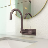 Mecca Wall Basin/Bath Mixer Swivel Spout Handle Up Brushed Bronze