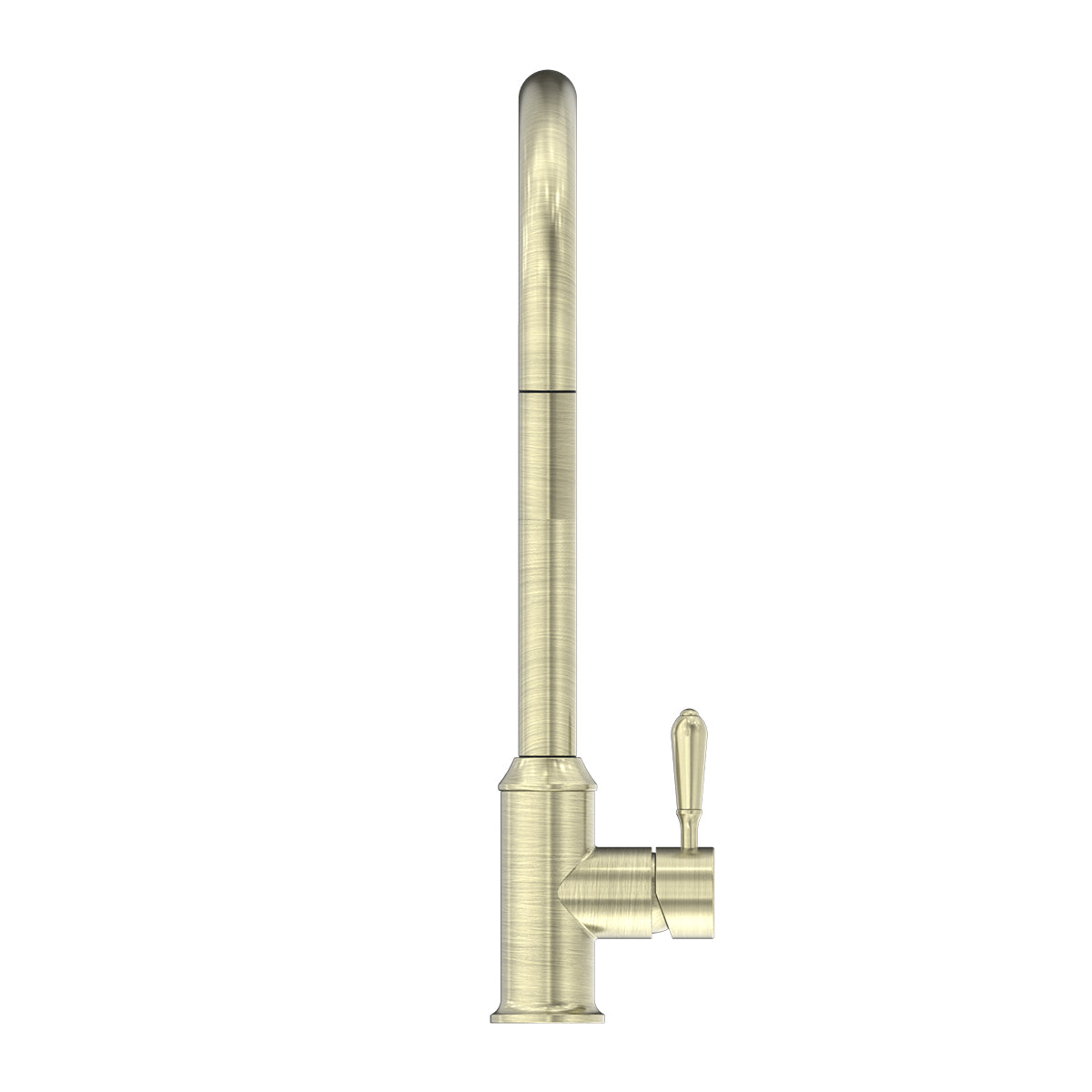 York Pull Out Sink Mixer With Vegie Spray Function With Metal Lever Aged Brass