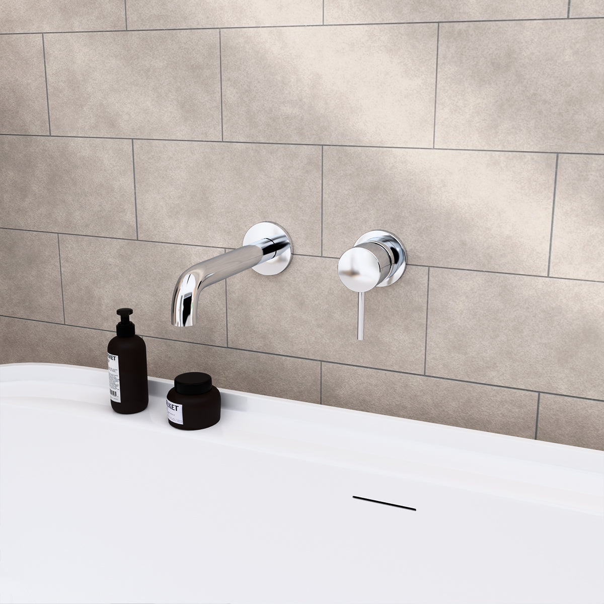 Mecca Wall Basin/bath Mixer Separate Back Plate 120mm Chrome