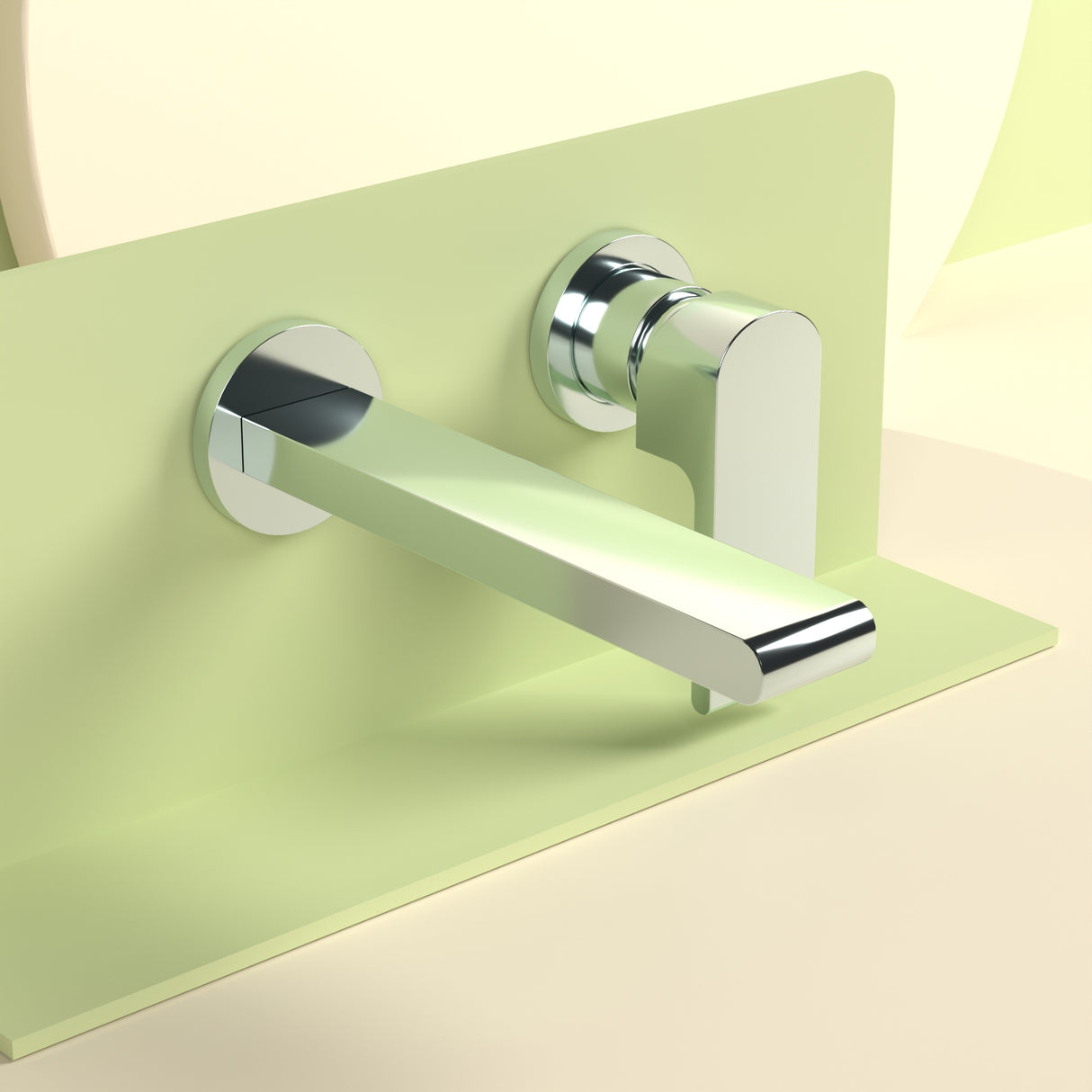 Bianca Wall Basin/Bath Mixer Separate Back Plate 187mm Chrome