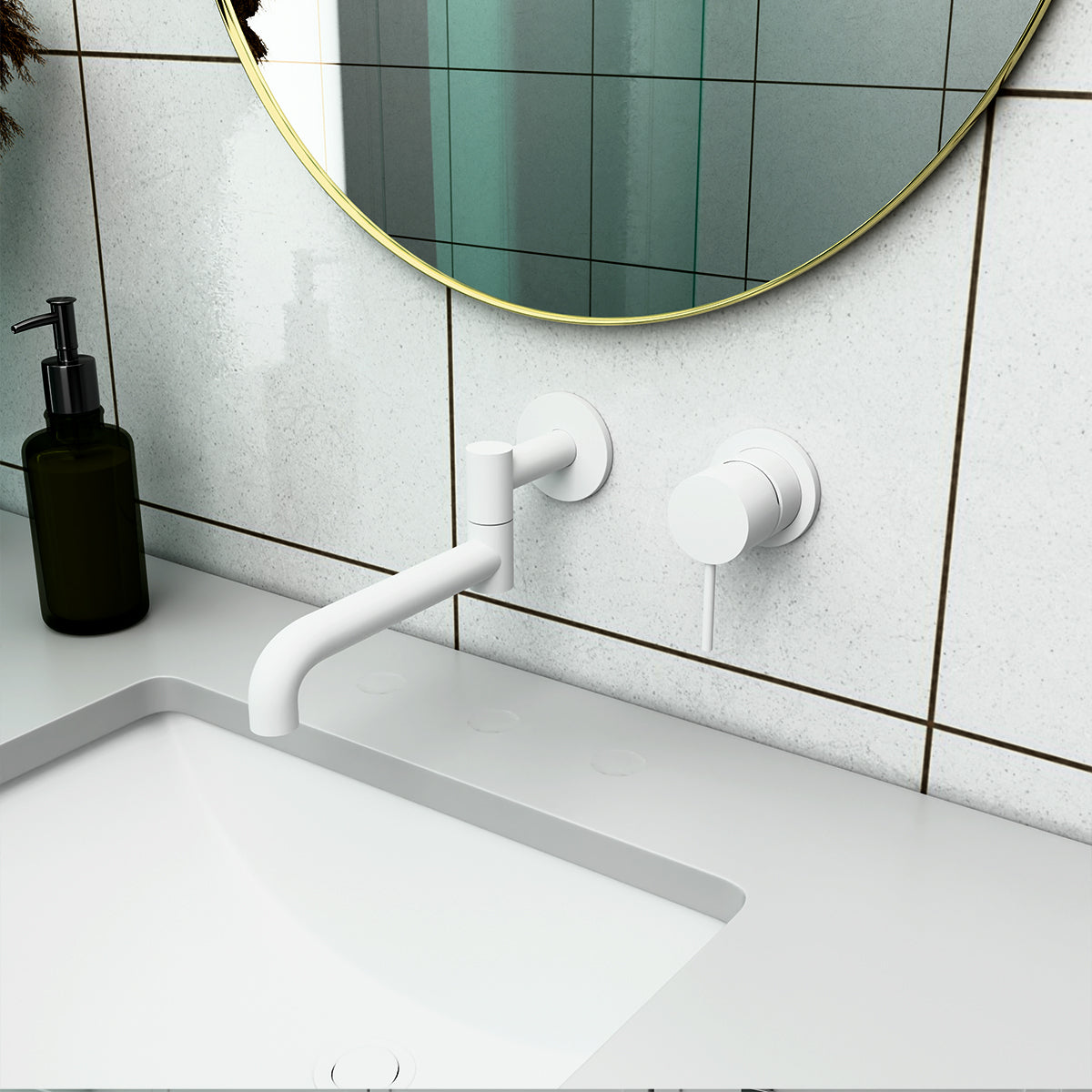 MECCA SHOWER MIXER 60MM PLATE MATTE WHITE