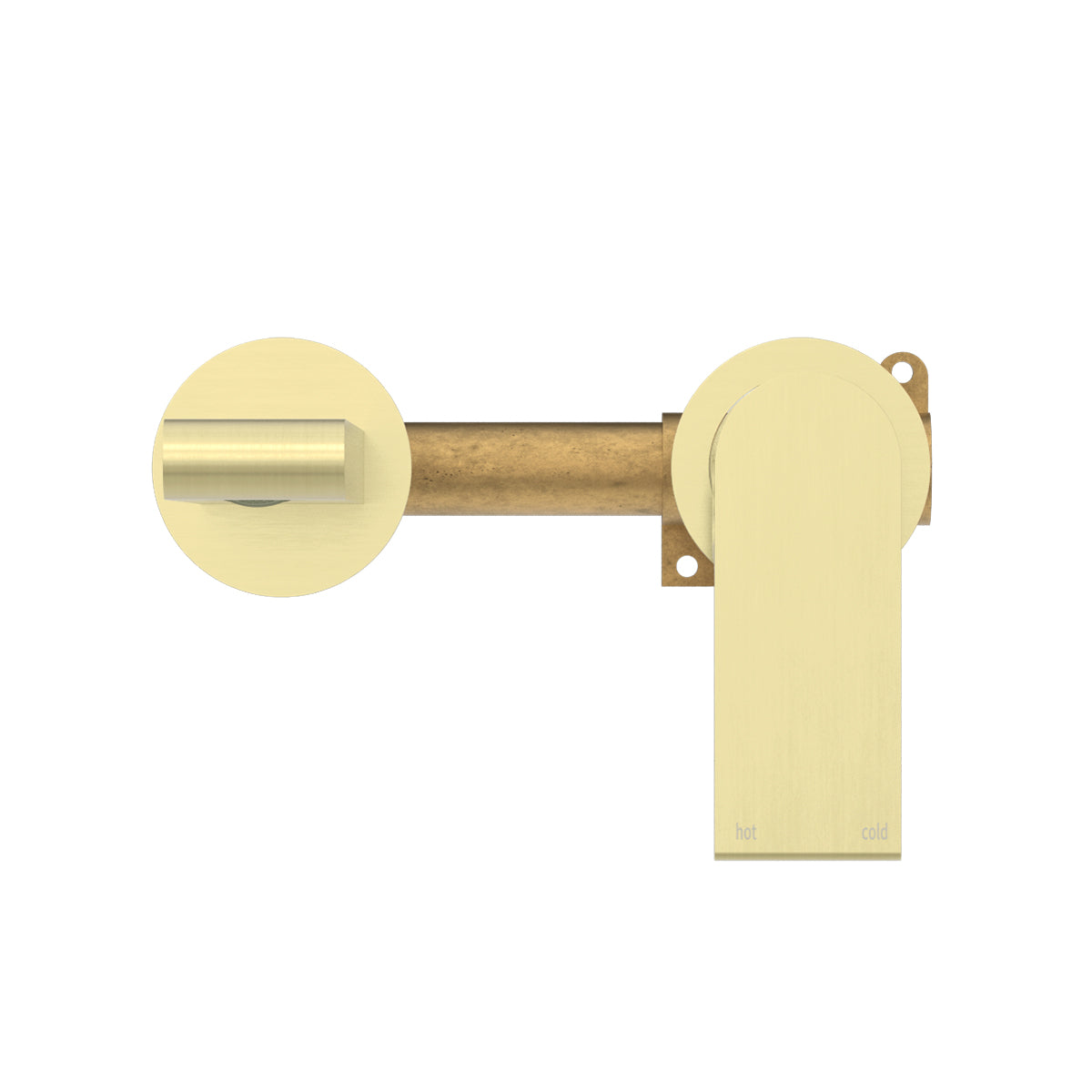 Bianca Wall Basin/Bath Mixer Separate Back Plate 187mm Brushed Gold