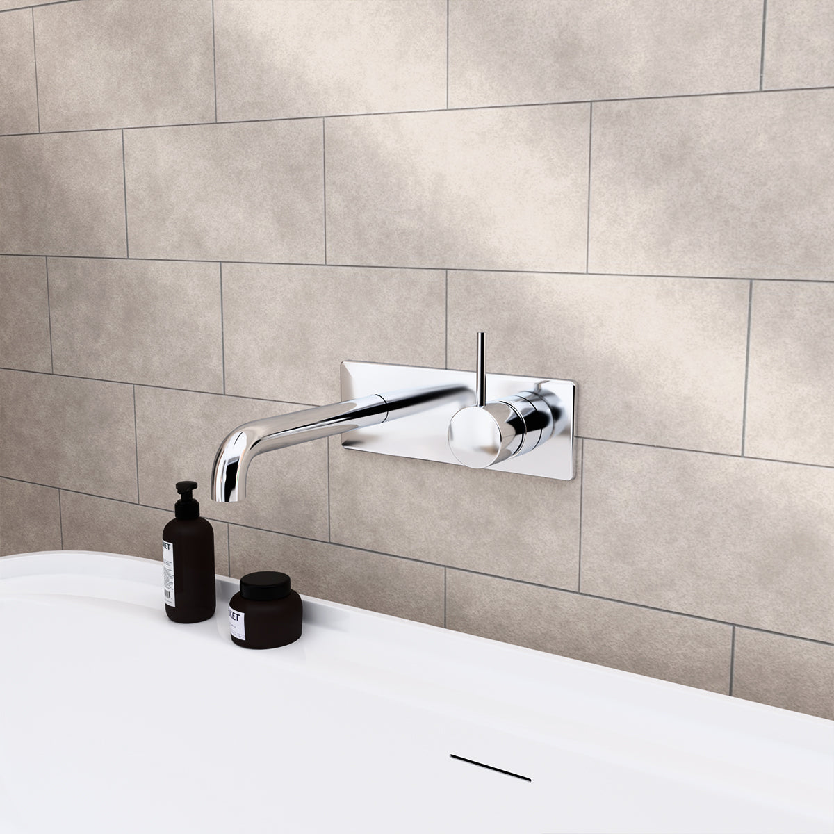 MECCA WALL BASIN/BATH MIXER HANDLE UP 185MM CHROME
