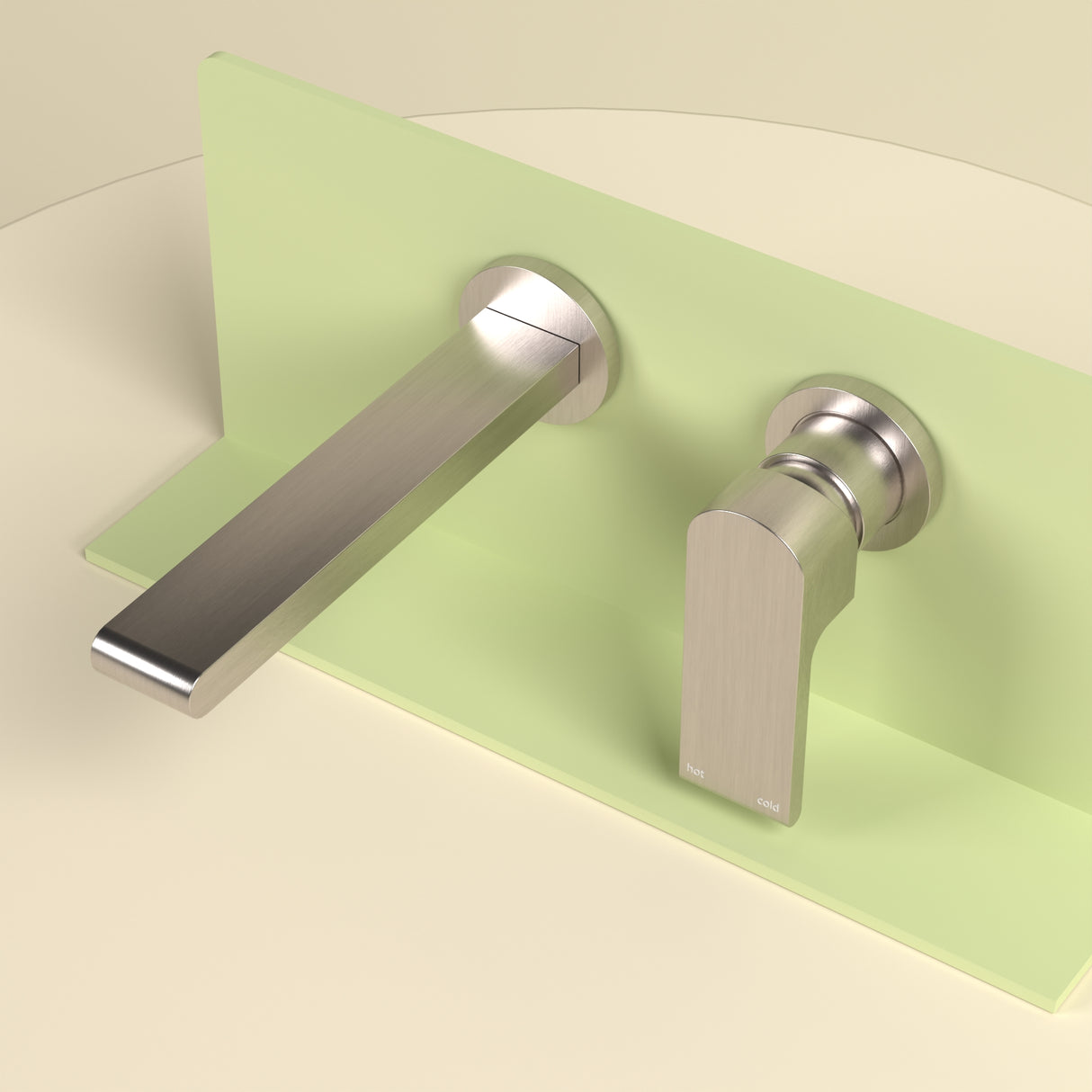 Bianca Wall Basin/Bath Mixer Separate Back Plate 187mm Brushed Nickel