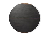 Mihaela Wood Oak Round Dining Table Wine Barrel Inspired Finish