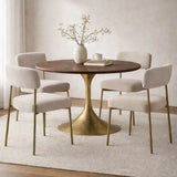 Billie Performance Fabric Dining Chair Modern Antiqued Iron Frame Living Room Chairs