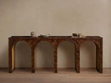 Hattie Wood Console Entryway Table Arch Design Hallway Entrance Table