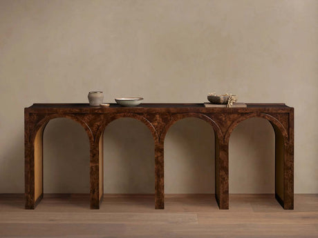 Hattie Wood Console Entryway Table Arch Design Hallway Entrance Table