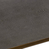 Max Rectangular Glass Coffee Table Faux Shagreen Living Room Center Tea Table