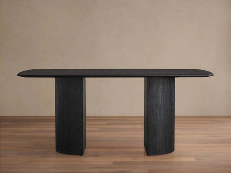 Saint Germain Rectangle Oak Top Dining Table with Wood Dauphine Base