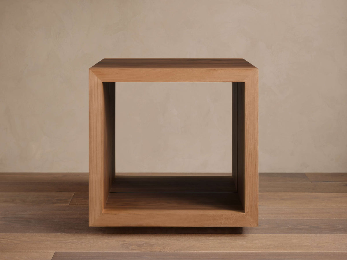 Mihaela Solid Wood End Table Square Accent Sofa Side Table