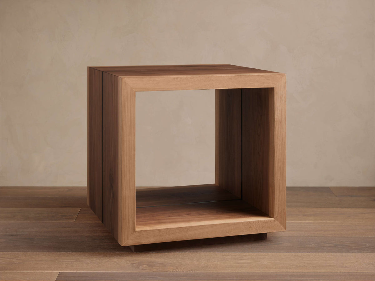 Mihaela Solid Wood End Table Square Accent Sofa Side Table