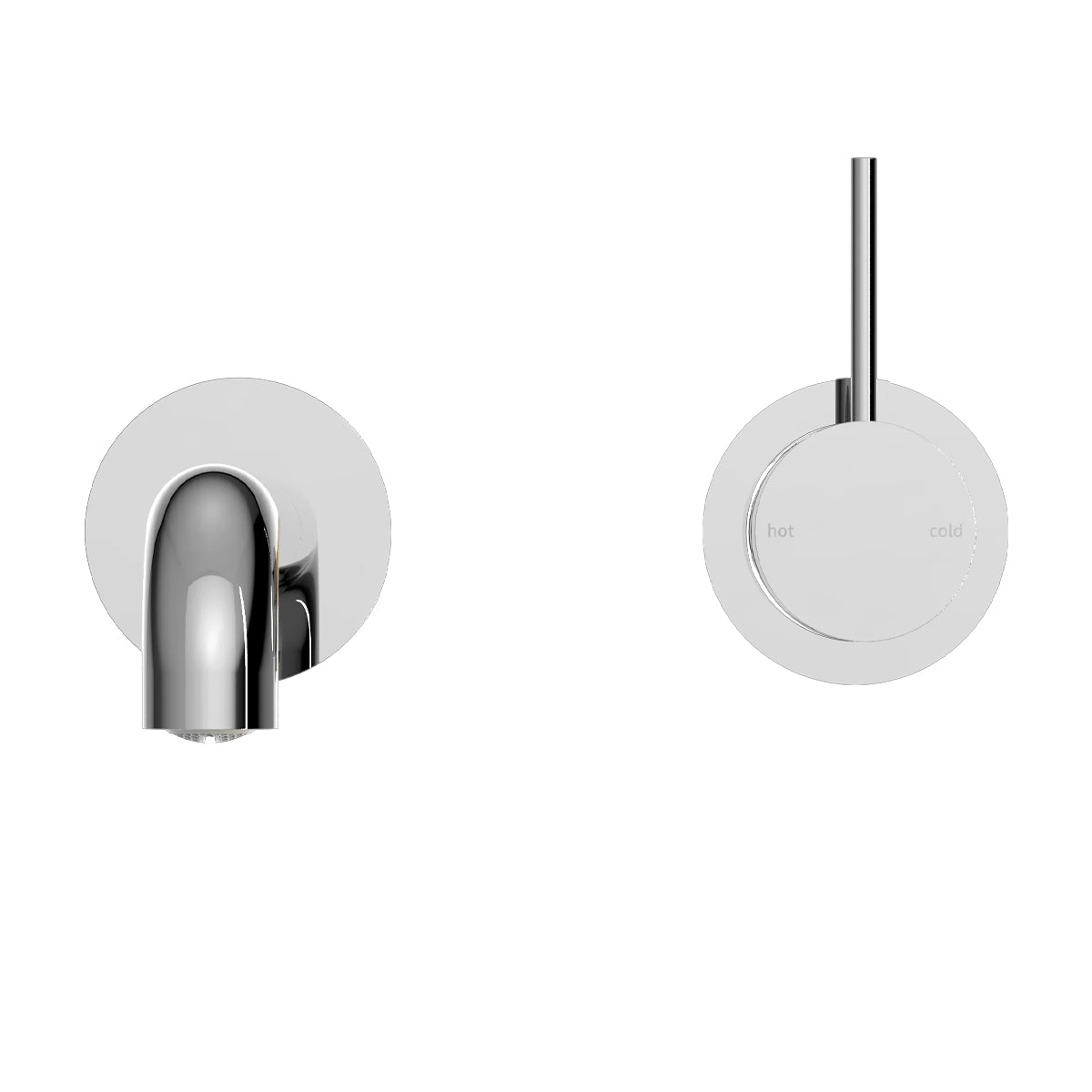 Mecca Wall Basin/Bath Mixer Separate Back Plate Handle Up 160mm Chrome